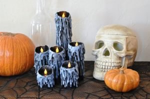 ideas for Halloween decoration, easy Halloween crafts, DIY Halloween candles